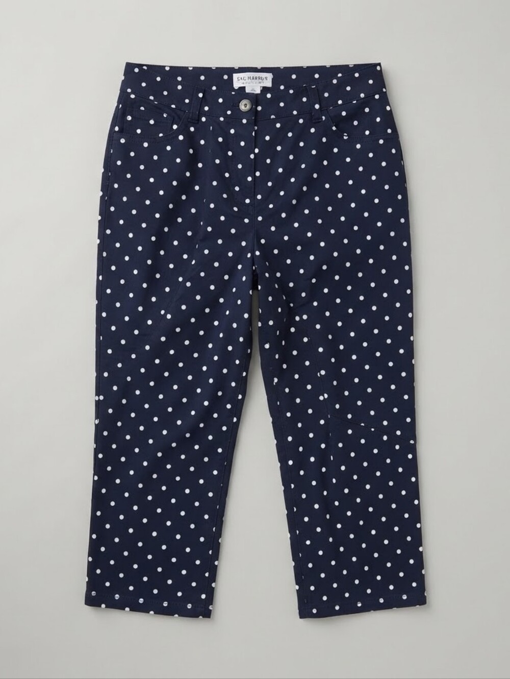 Sag Harbor Stretch Polka Dot Navy Blue Capris Pants Womens Size 10